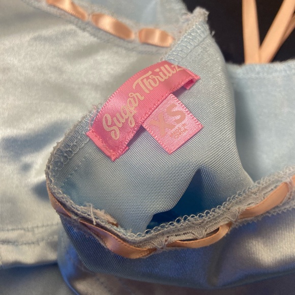Sugar Thrillz Bralette Lot Of 3 - Pink & Baby Blue Size XS - Picture 4 of 5
